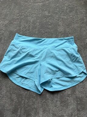 lululemon athletica sky blue athletic shorts with liner